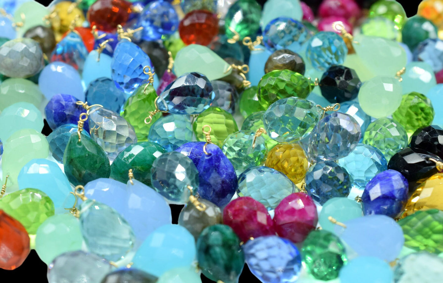 Sky Topaz 10x14mm Faceted Drops,Sky Topaz Wire Wrapped Gemstone Connector,Sky Topaz dainty Pendants ,Topaz Connector Charms,Wife Gifts,