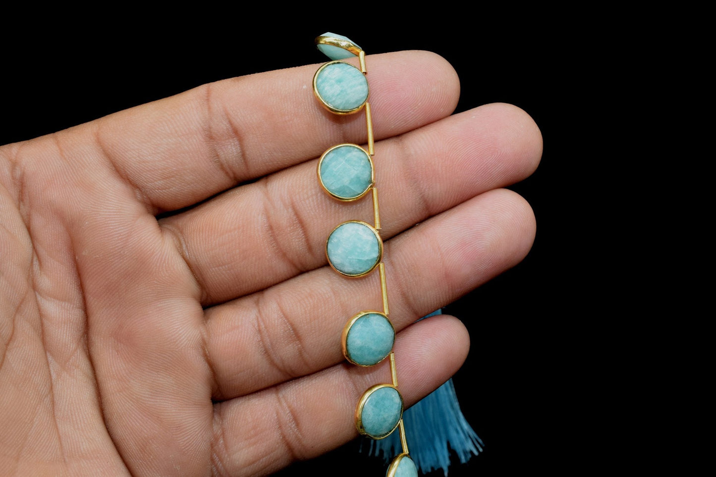 Amazonite 10mm Faceted Round Shape charms strand,Amazonite Brass drilled charms,Amazonite Round drill pendant,Amazonite strand