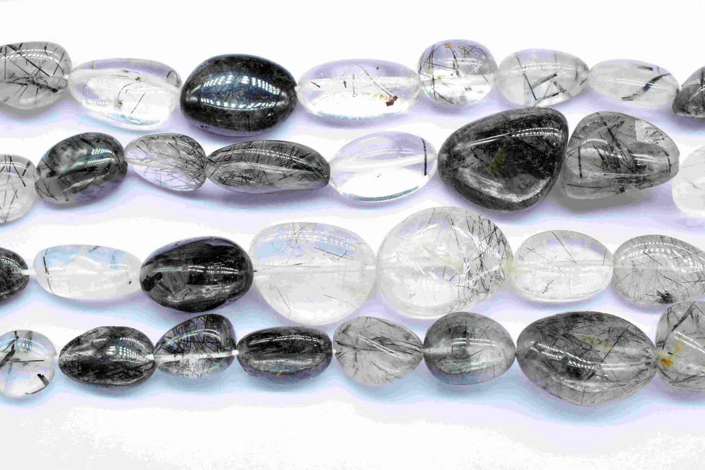 Black Rutile nugget Strand,Black Rutile Beads Jewelry,Gift,Black Rutile smooth nuggets,handmade Necklace,Oval Shape Gemstone Tumble Beads,