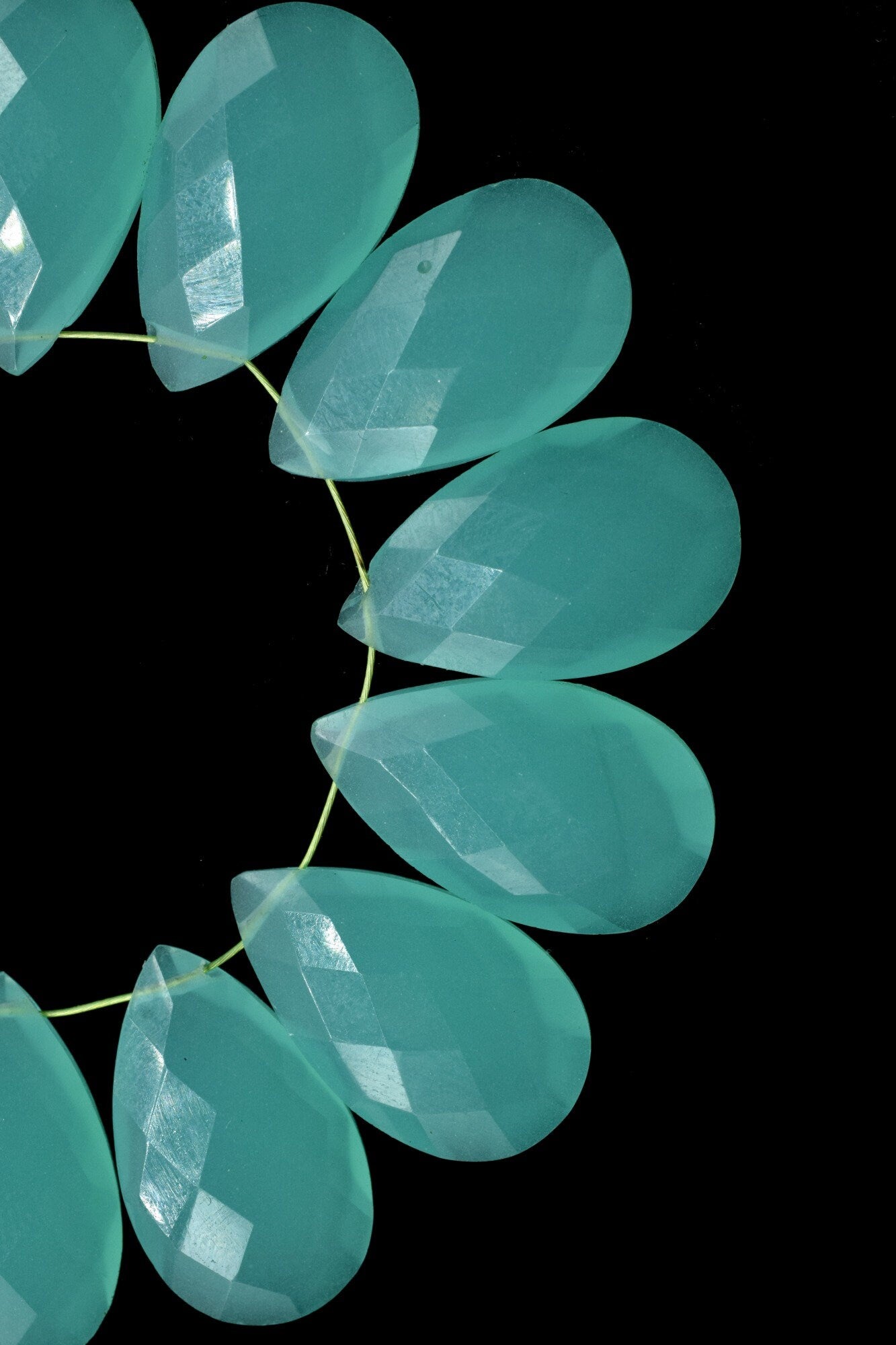 Aqua Chalcedony Pear shape 12x20mm Briolettes,Aqua Chalcedony Teardrop Briolette,Match Pair- Aqua Chalcedony Faceted Briolettes Calibrated