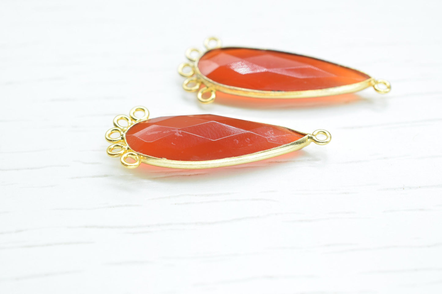 Carnelian 10x30mm Teardrop Bezel Charm/Charms Connector/Handmade Jewellery Connectors/Gemstone Brass Component/Women Jewelry/B'day Gift
