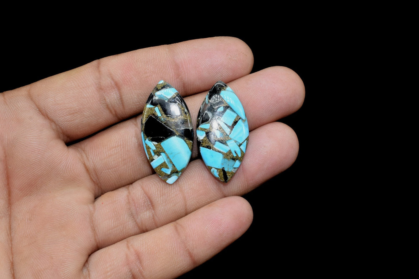 15x30mm Marquise Shape Copper Turquoise Beads,Oyster Black Copper Turquoise Briolettes,Rare Copper Turquoise Briolettes,Fancy Turquoise Bead