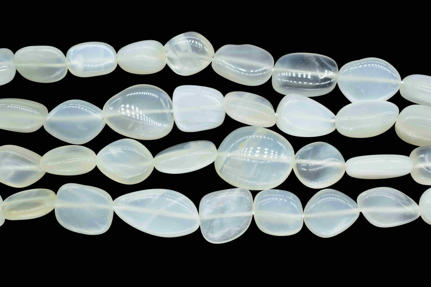 White moonstone Beads Jewelry,handmade Necklace,Gift,White moonstone smooth nuggets,Oval Shape Gemstone Tumble Beads,moonstone nugget Strand
