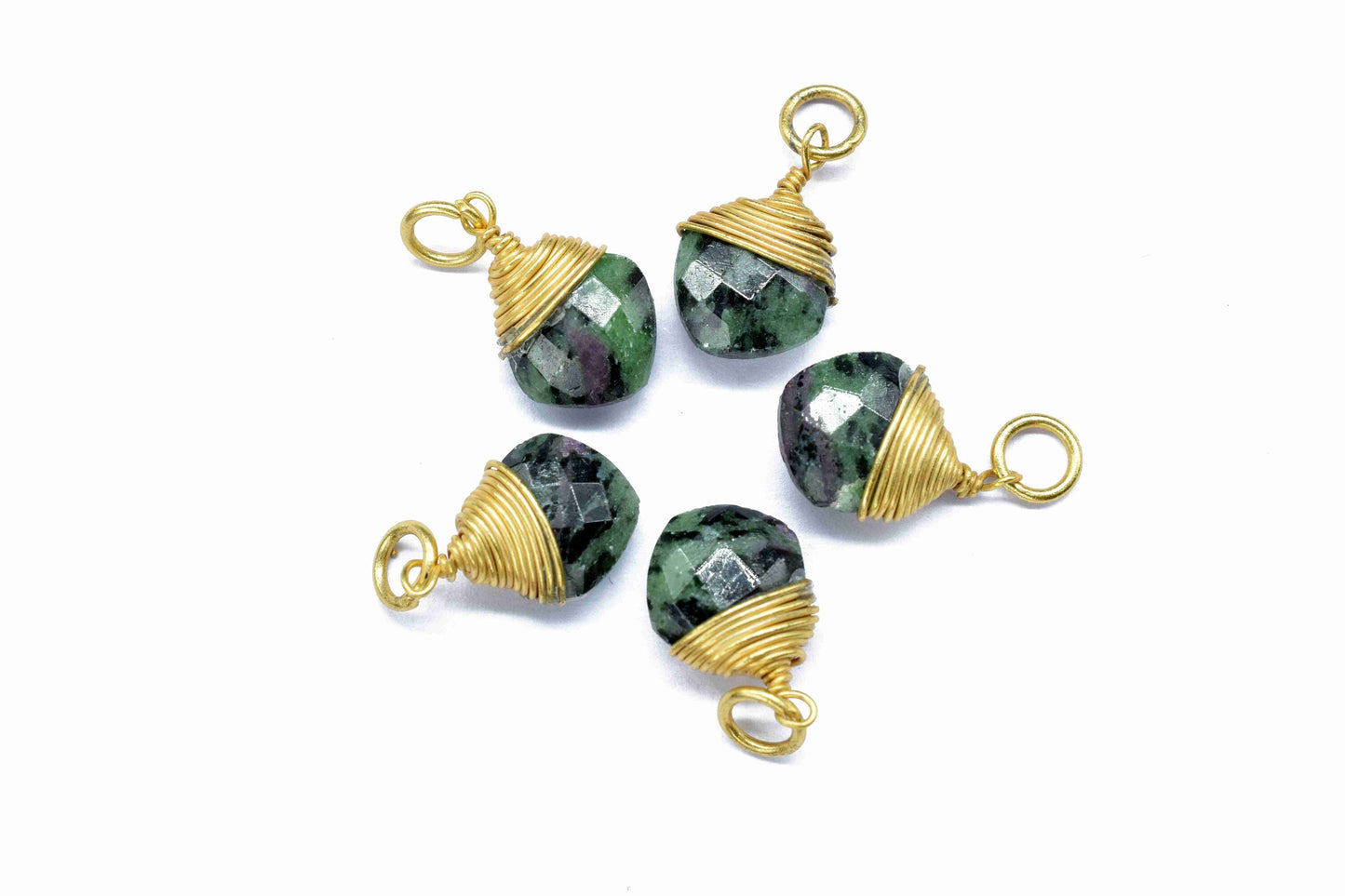 Ruby Zoisite Square Wire Wrapped Pendant,Loop Connector,Pendant Jewelry,Wire Wrapped Necklace,Zoisite Jewelry,Gemstone Faceted Connector