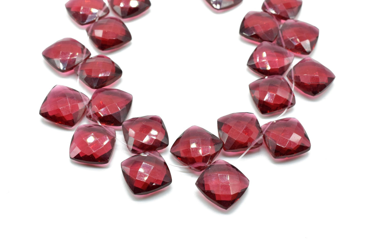 Pink Tourmaline Faceted Cushion Briolettes,Pink Tourmaline Square briolettes,Tourmaline Drill briolettes,Pink Tourmaline 14mm briolettes,