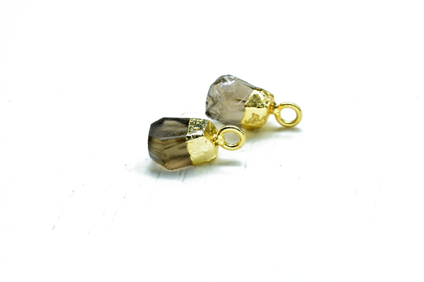 Smokey Quartz Raw Pendants,Smokey Quartz Pendant Connector Jewelry Necklace,Rough Electroplated Chams,Loose Stone Pendant,Gemstone Pendant