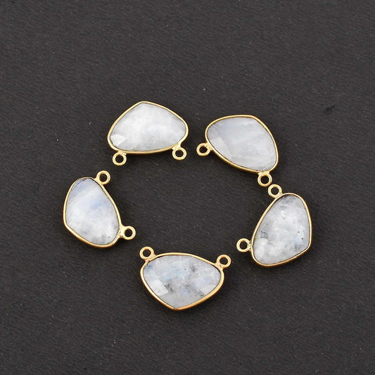 Moonstone 10x15mm Bezel dual connector,Moonstone kidney Shape Gold Plated bezels,Moonstone Bezel,Vermeil Bezels,jewelry Gold Filled bezels