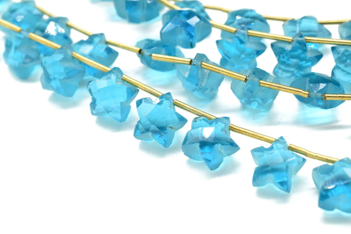 Apatite Faceted 9MM Star Shape Briolette Beads,4 Inch Full Strand Super Fine Quality Beads,Super Finest Quality,Star Shape Briolettes