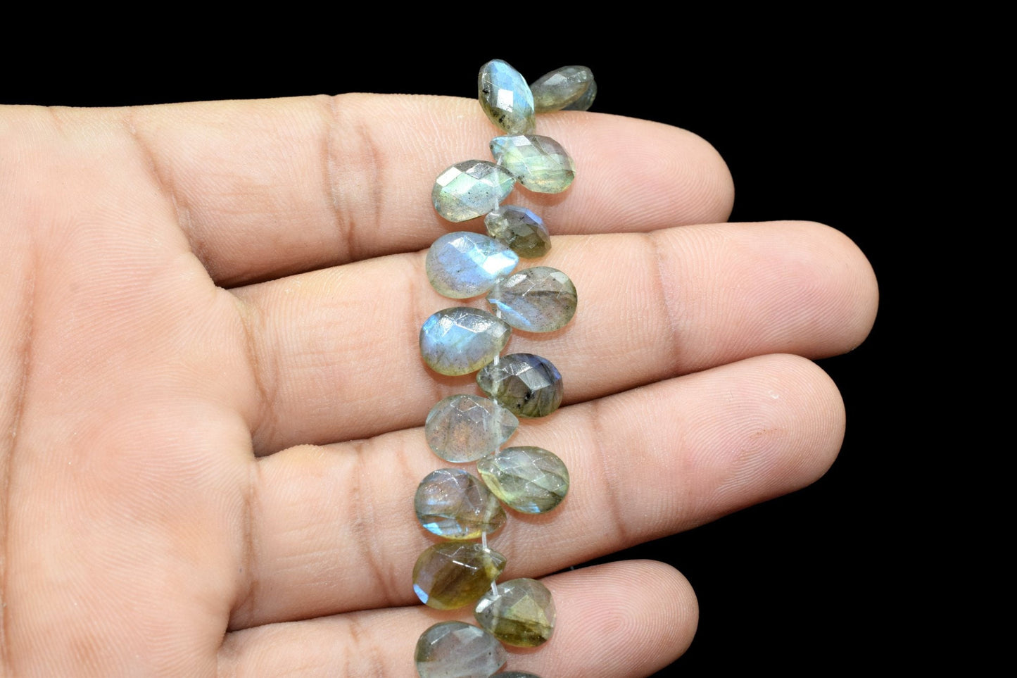 Labradorite Faceted Pear Shape Beads Labradorite Briolette Labradorite Pear bead,Labradorite T Drill briolettes,Labradorite 9x13 brioletts