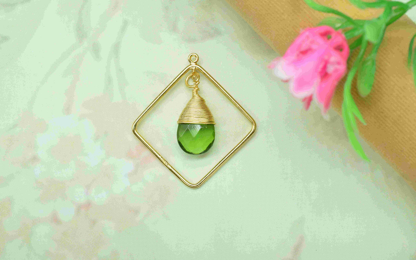 Handmade Square Pendants,Finding Square Connectors,Teardrop Beads Dangle Earring,Station Link Supply,Gemstone Jewelry,Wire Wrapped Component