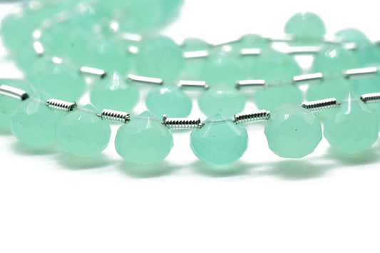 Aqua chalcedony Onion Shape beads,Onion Shape Briolette,7 to 8mm Onion aqua chalcedony beads,AAA Quality Briolette,aqua chalcedony Briolette