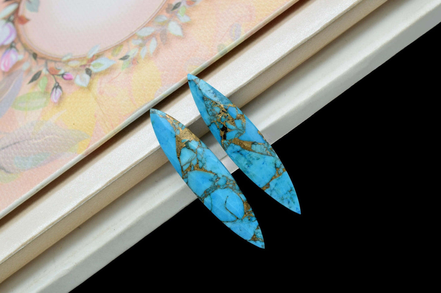 Copper Turquoise Teardrop Shape 7x34mm Briolettes, Turquoise Faceted Briolettes Beads Strands, Turquoise Long Drop Briolette,Craft Supplies