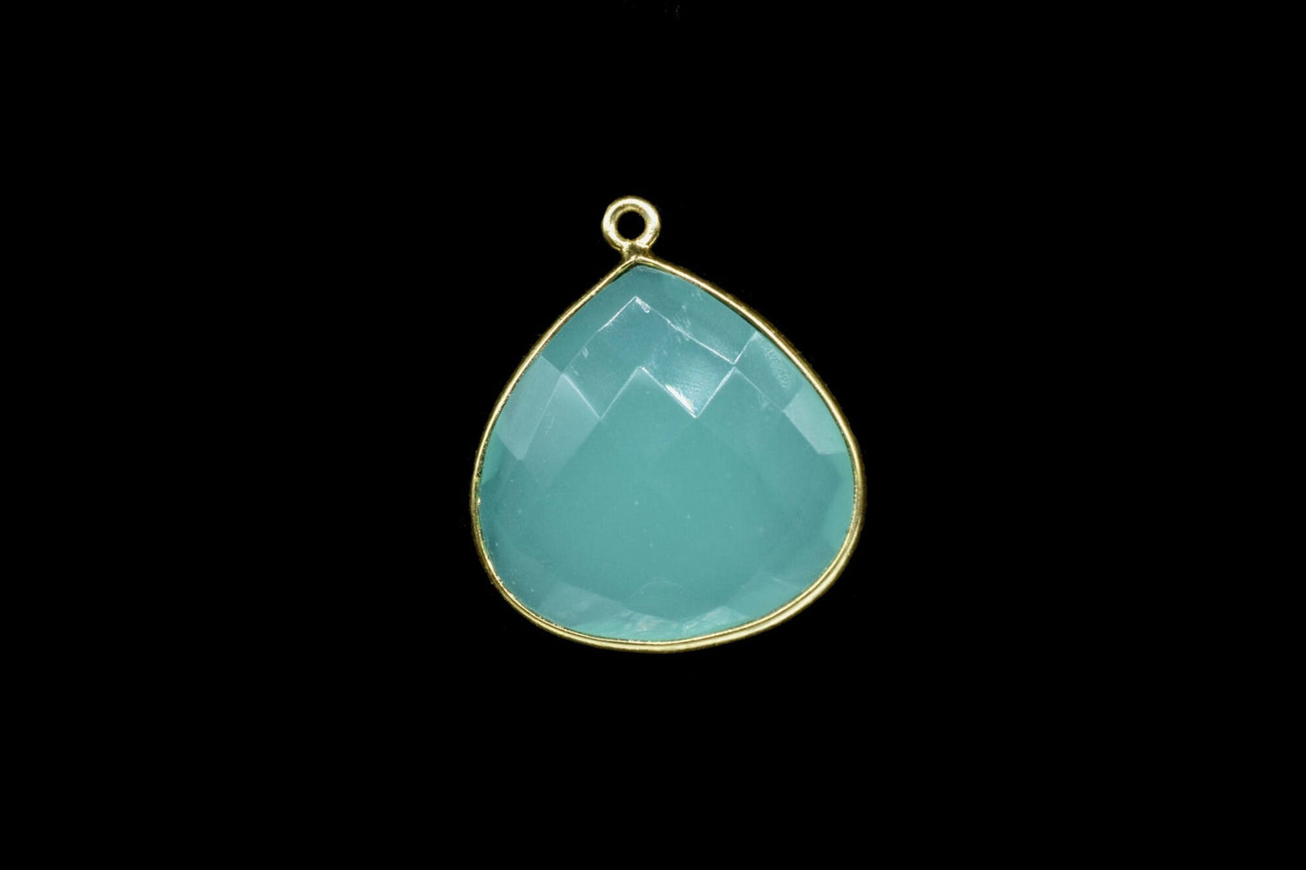 Aqua chalcedony 20mm heart Shape Connector,Aqua chalcedony Findings Connector,Aqua Chalcedony Gold Plating single Bail Pendant Jewelry,Gift