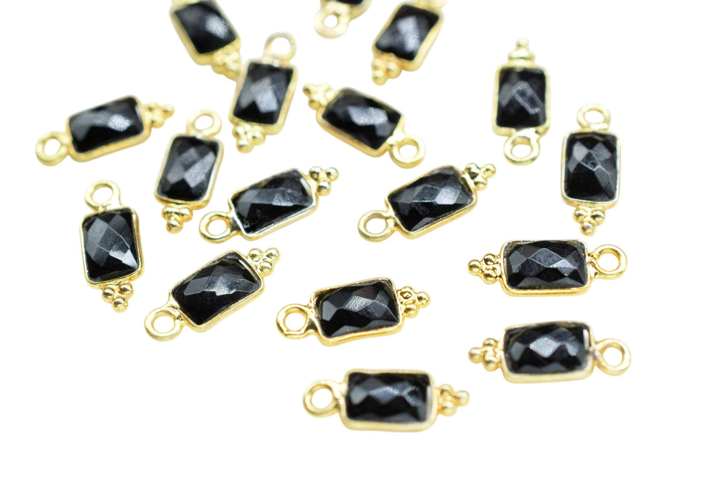 Gemstone Black Onyx Charms Pendant/Buguette Shape Pendant/Handmade Pendant/Tiny Pendant/Necklace Connector jewelry/B'day Gift