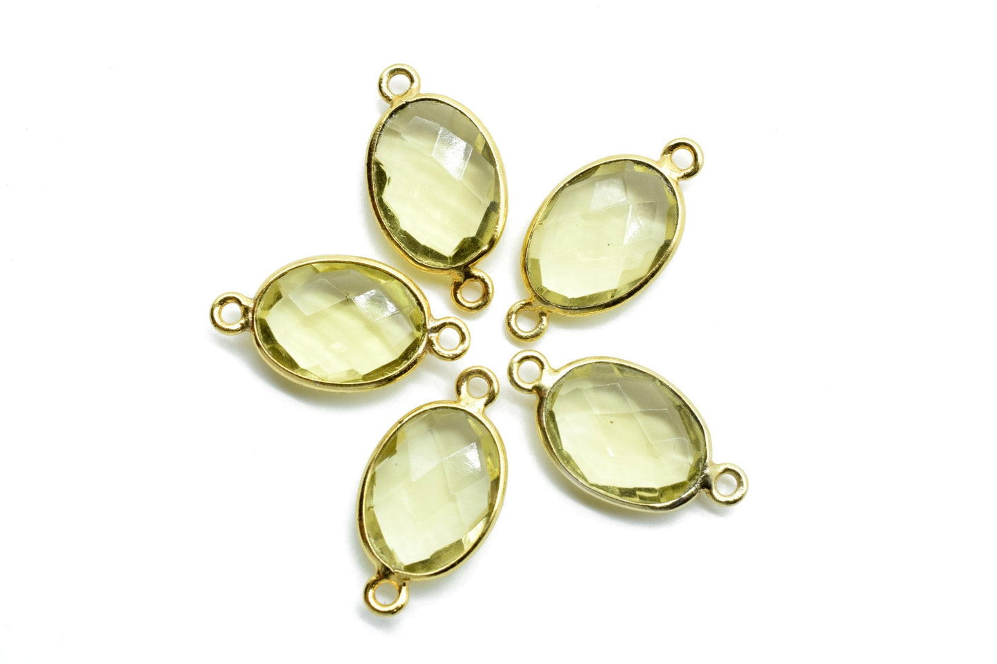 Citrine 10x14mm Oval Double bail connectors,Citrine Gold pendant,Citrine Gold Plated bezel,jewelry making charms crafts,jewelry