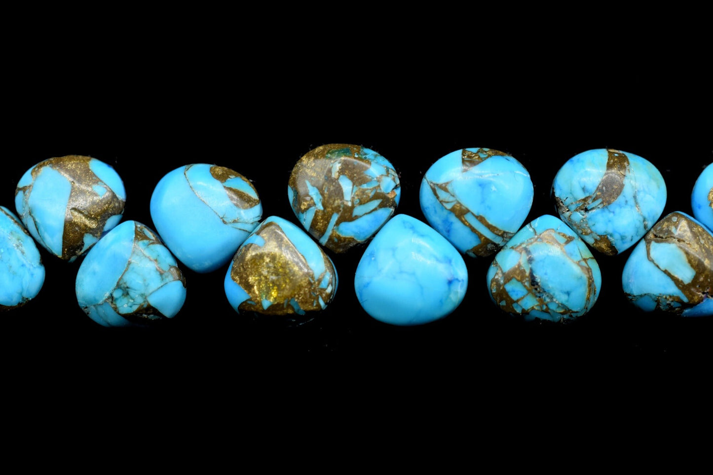 Sky Blue Copper Turquoise 6mm Smooth Heart Shape Briolettes,Smooth Heart Shape Beads,Copper Turquoise Smooth Beads,Superb Item at Low Price