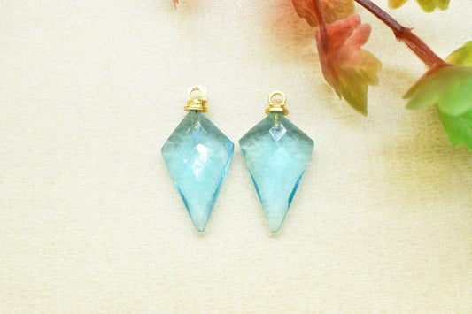 Gemstone Fancy Shape Connectors,Briolettes Drill Pendant charms,Beads jewelry component,Single Bail Pendant,Handmade Earring Connectors,Gift