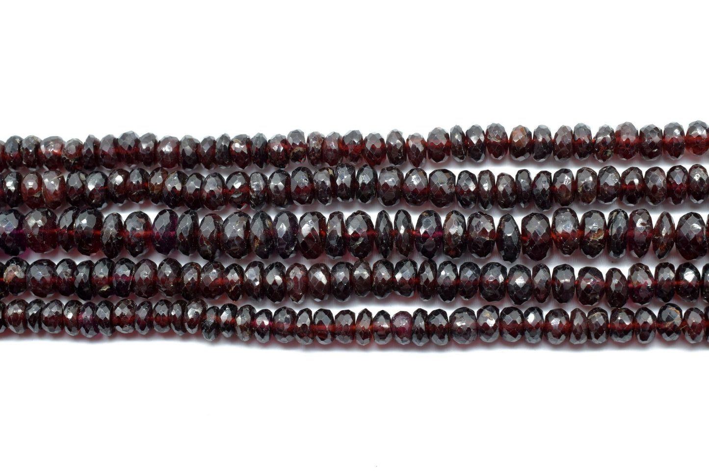 bigger Faceted Natural Red Garnet 6.5mmTo 7.5mm Faceted Rondelle Bead,Sparkly Diamond Cut Gemstone 6 Strand bead,Gemstone For Jewelry Making