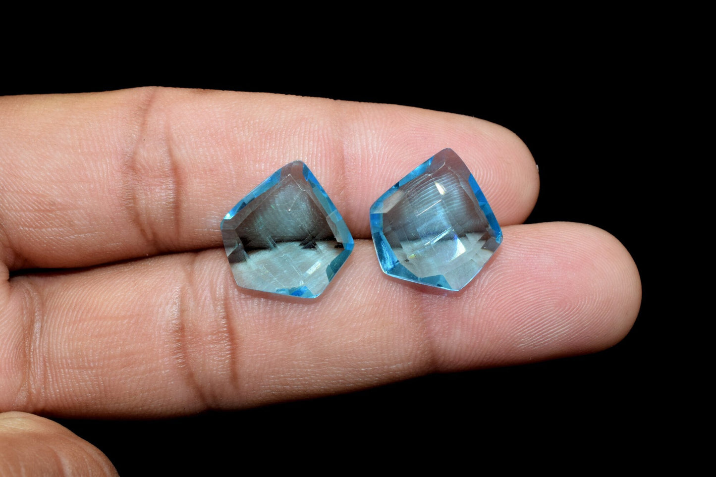 Sky Topaz Fancy Shape Briolettes,15mm Fancy Shape Beads,Designer Briolettes,Hydro Quartz Jewelry Beads,Jewelry Making Beads,Fancy beads