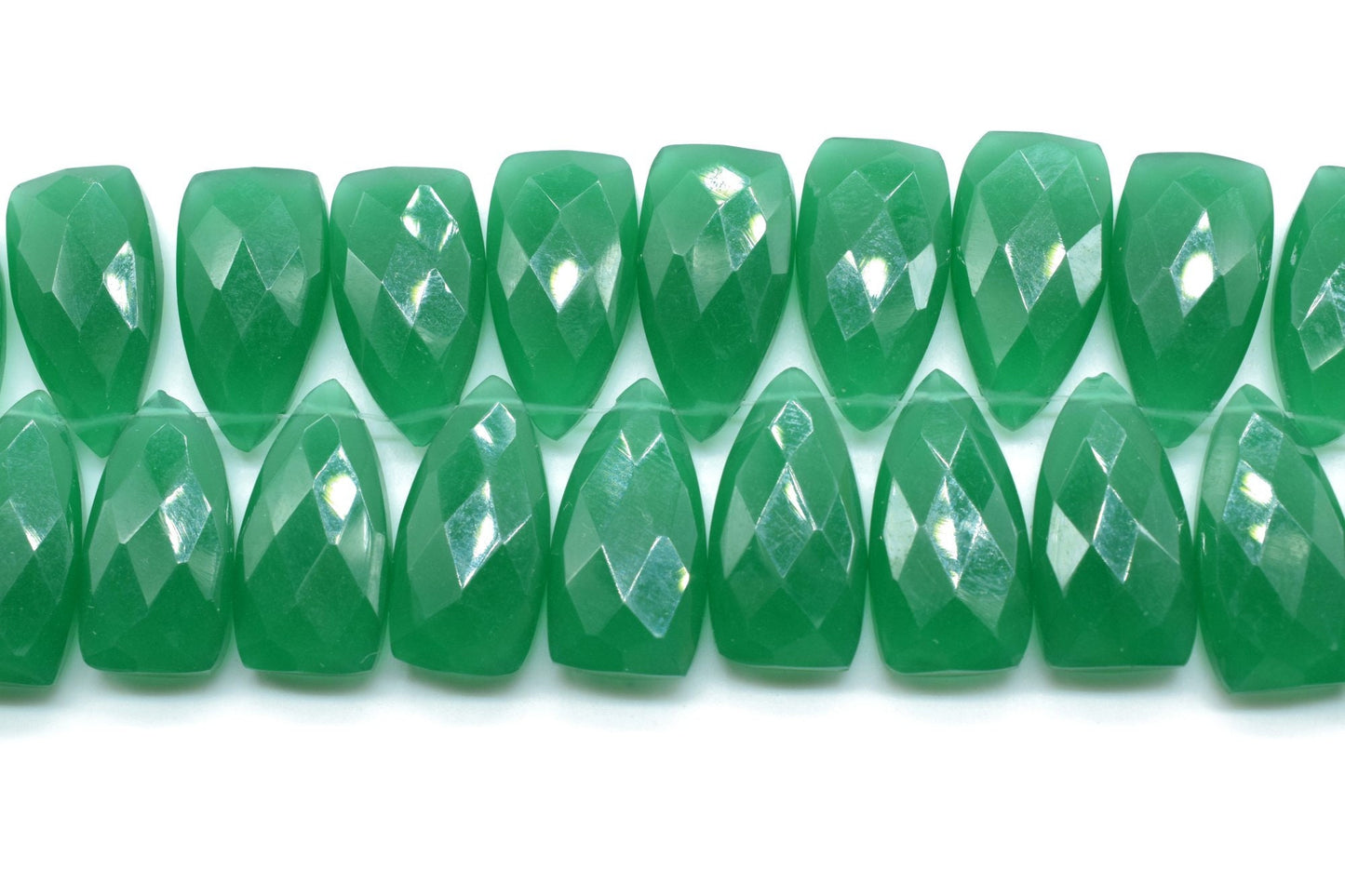 Green Onyx Triangle Shape Faceted beads,10x18mm Triangle Shape,Jewelry Making Gemstone Beads,Long Triangle beads,Natural Gemstone Briolette