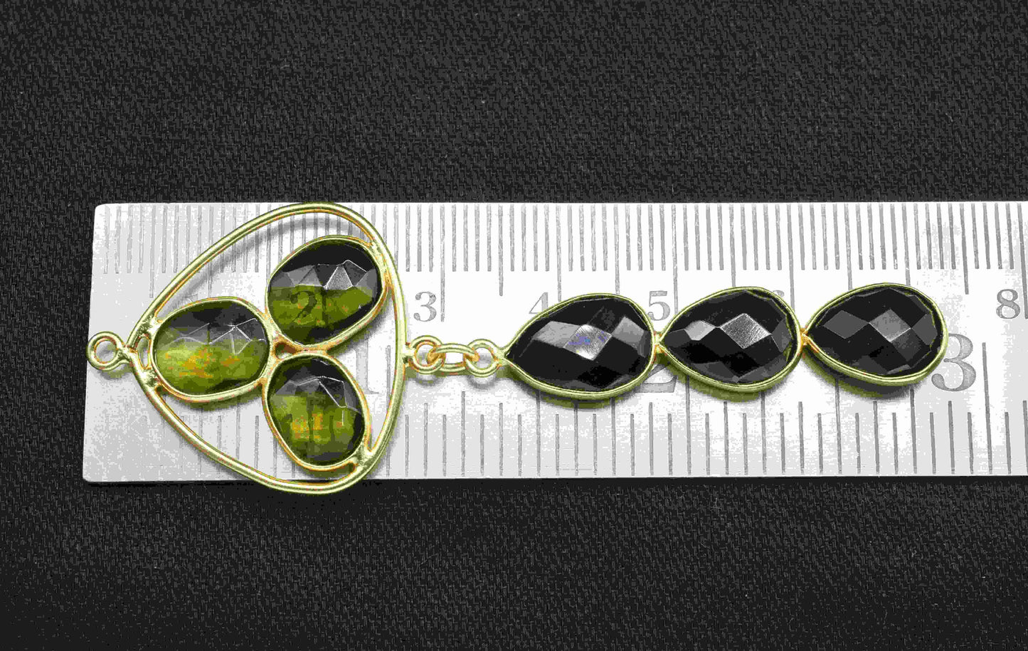 Green Tourmaline  + Black Onyx Component Pendants ,Multi Stone Dangle Earrings ,Earring Component Jewelry ,Dangle pendant Charms,B'day Gift