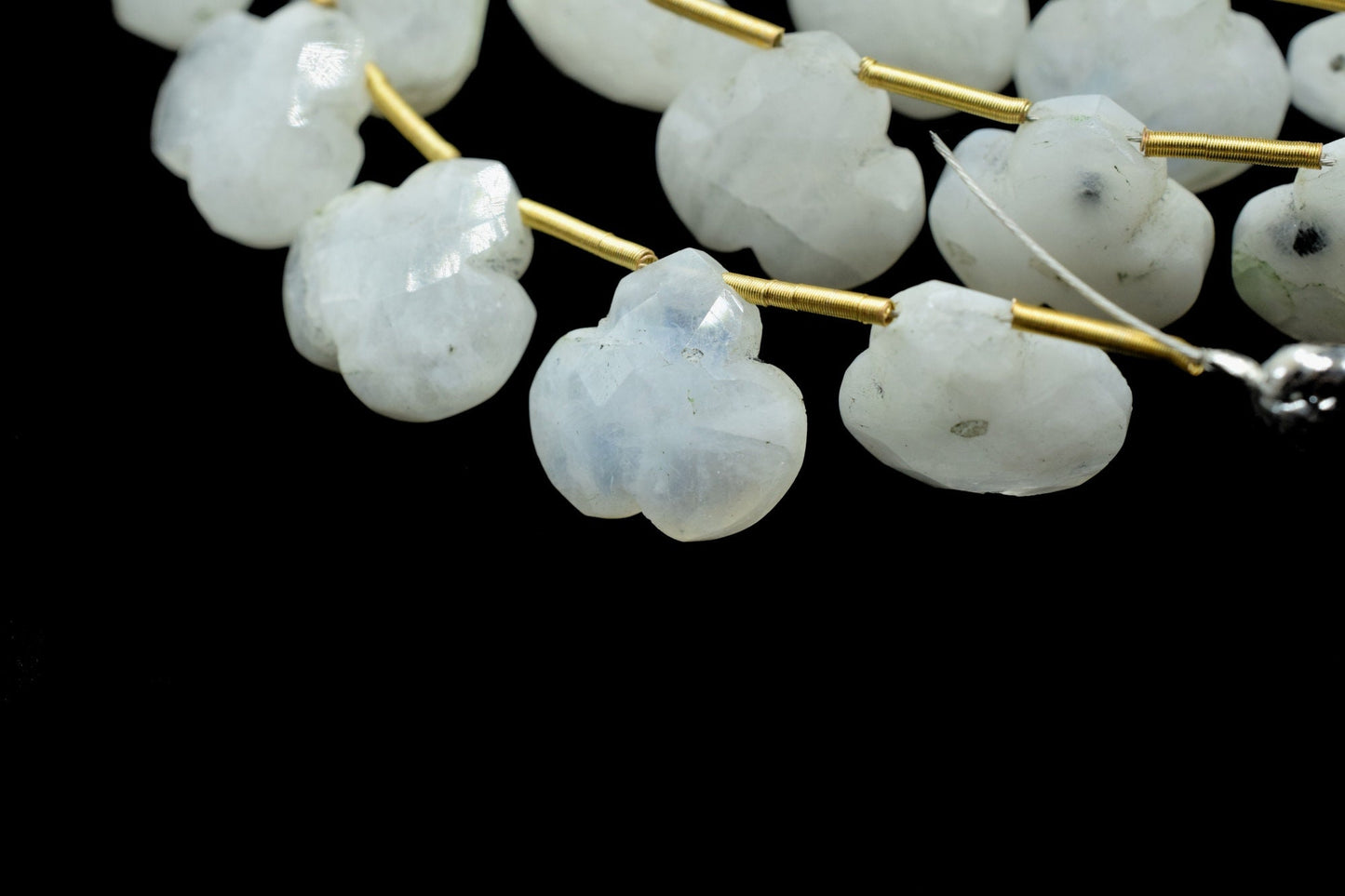 Moonstone fancy Shape Faceted Briolette|Carved Drill Fancy Briolette 4.5inch Strand | 10 Pieces,Side Drill,Gemstone Beads for jewelry making