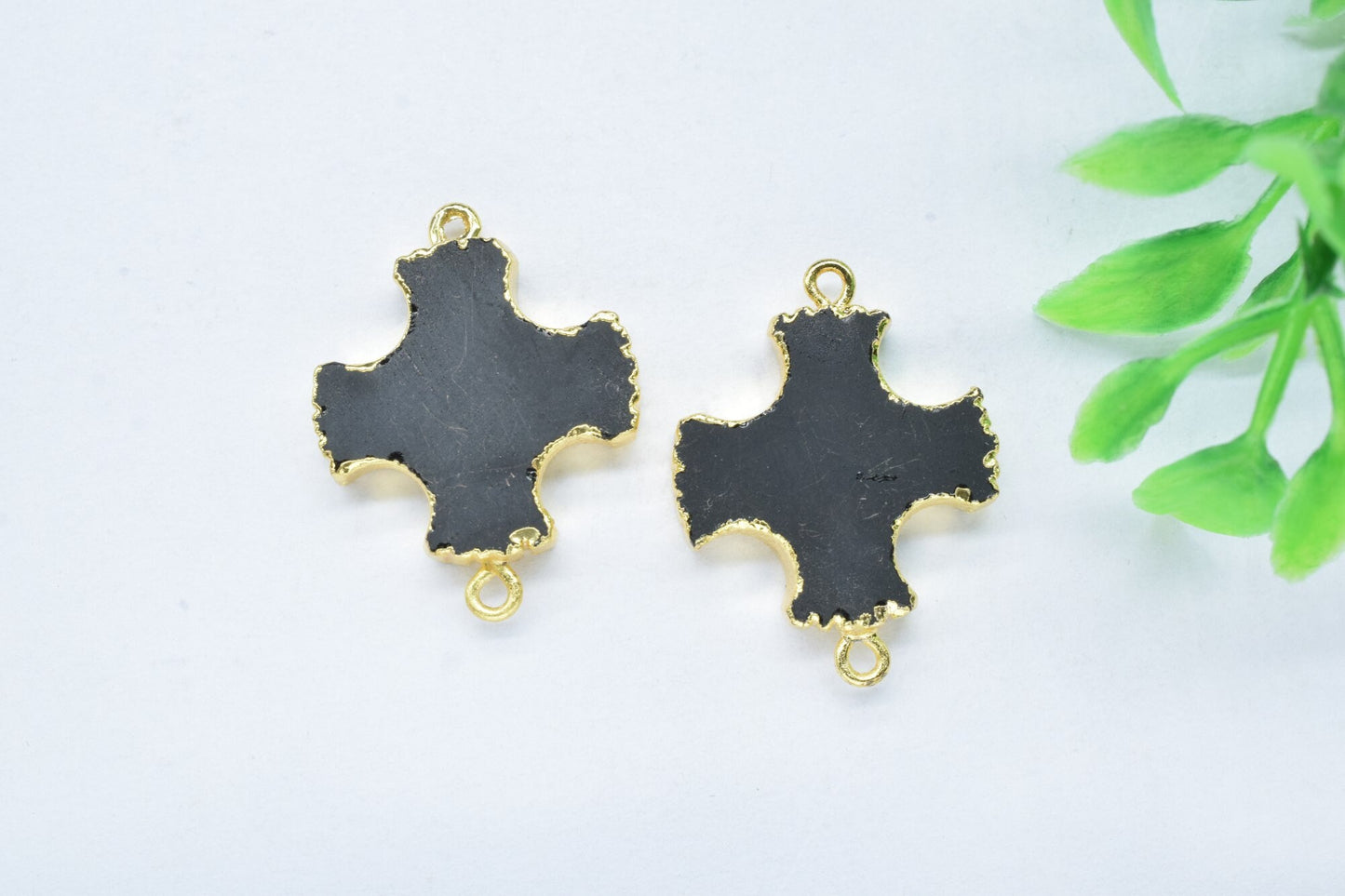 Black Onyx Cross Pendant,Double Bail Connector,Handmade Pendant,Black Onyx Pendants Jewelry,Gemstone Jesus Pendant,bracelet Pendant Charms