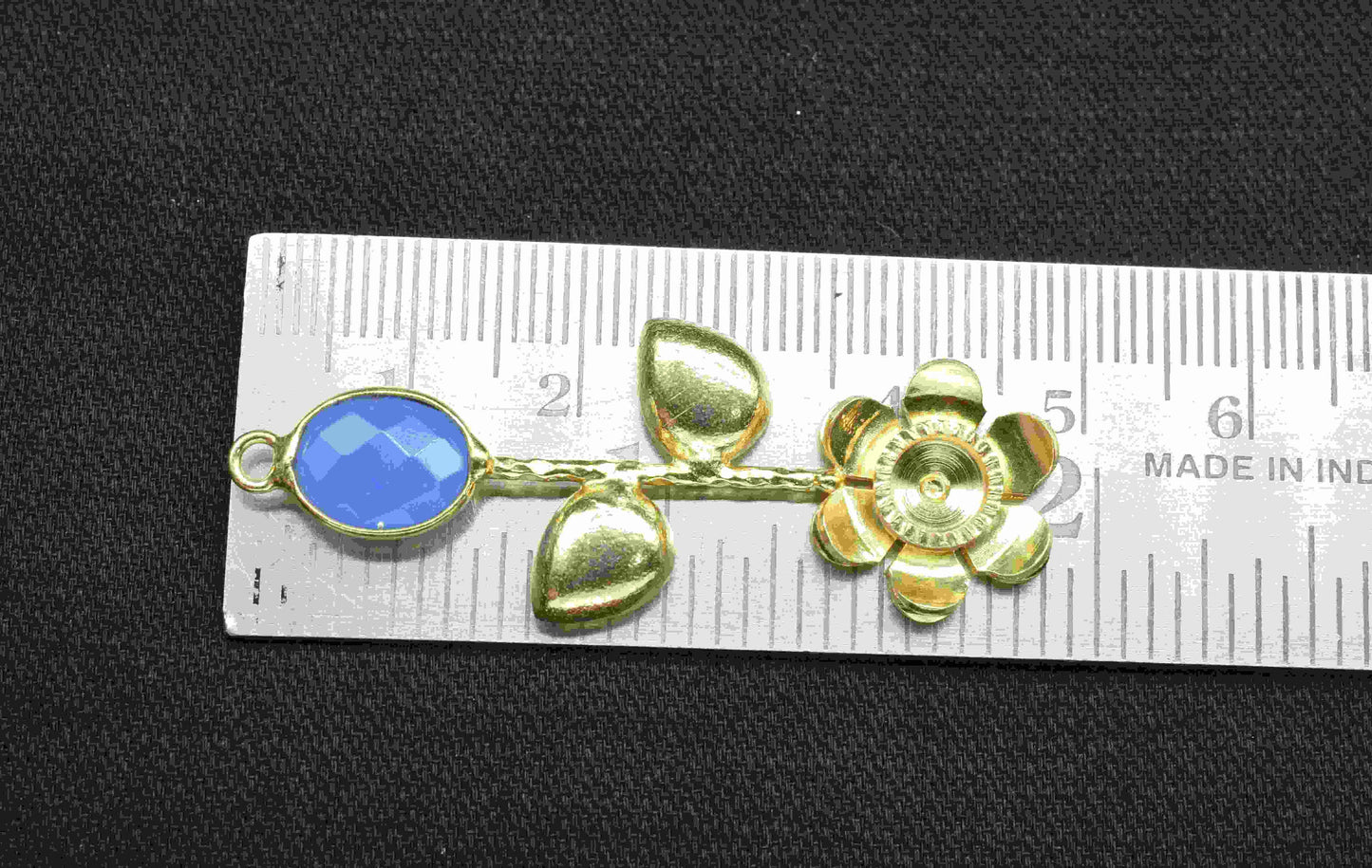 Blue Chalcedony Gemstone Pendant , Blue Chalcedony Handmade Pendant , Single Bail  Connector, Gold Plated Connectors , Summer Collection