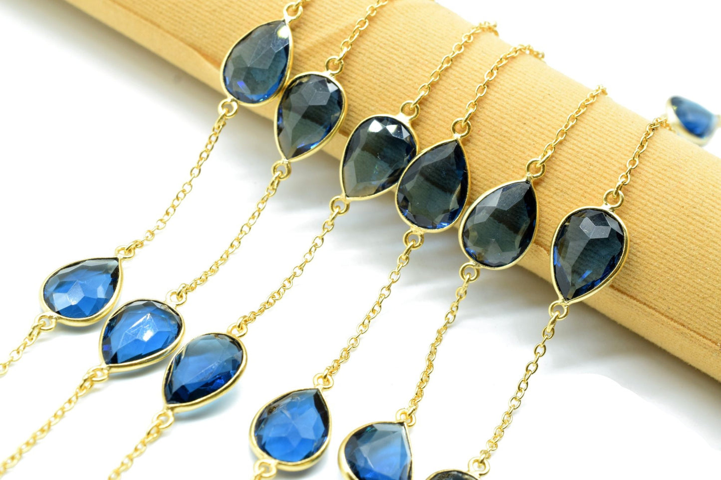 Kyanite Faceted Bezel Connector Station Link Chain,Kyanite Free form Connector Chain,Kyanite Bezel Connector Chain,Chain Per Foot,Kyanite