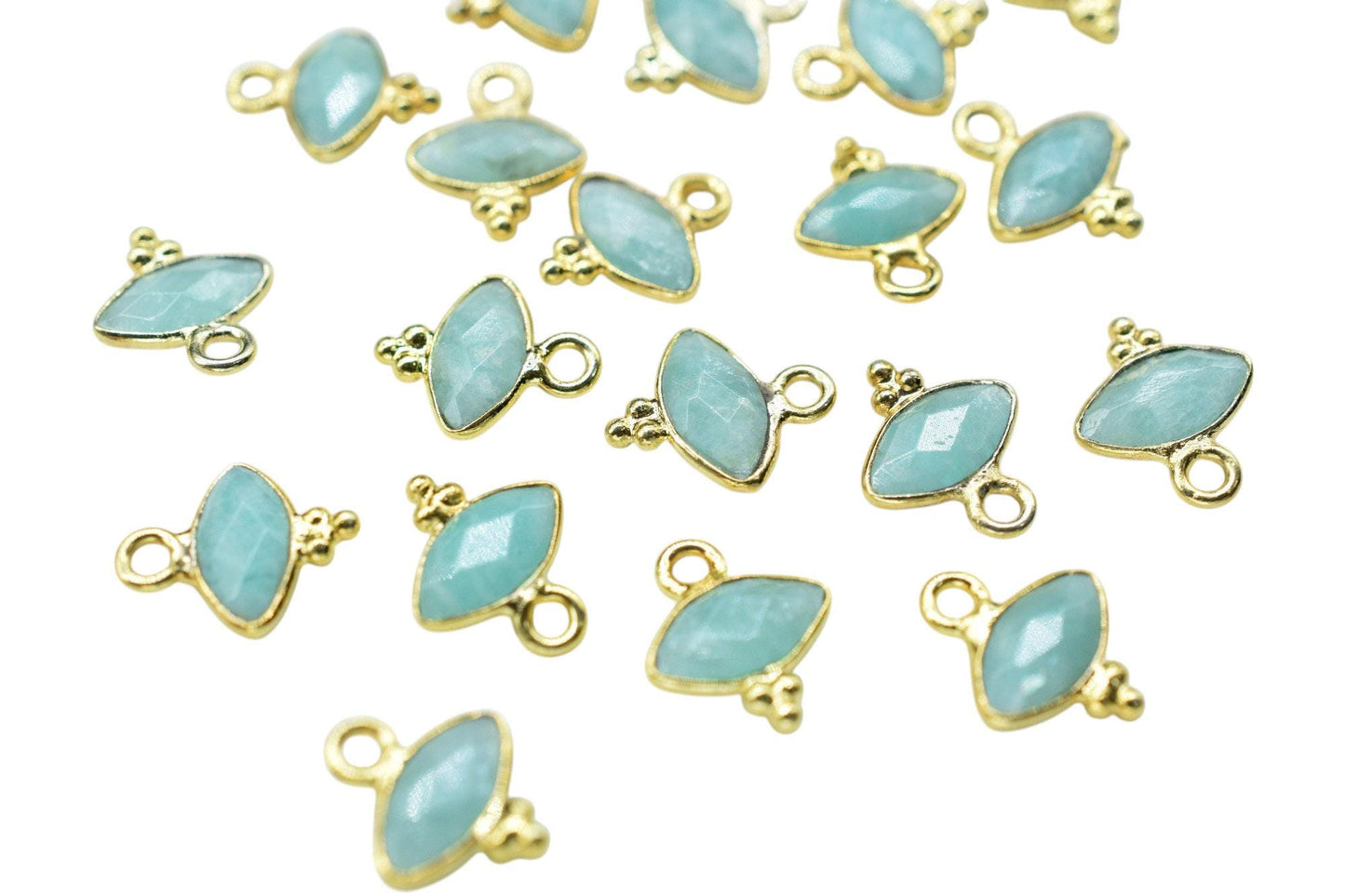 Natural Amazonite Charms Pendant/Marquise Shape Pendant/Handmade Pendant/Tiny Pendant/Necklace Connector jewelry/B'day Gift