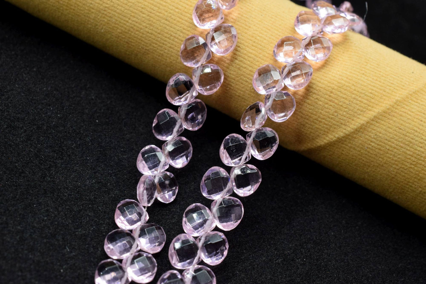 Pink Quartz Faceted 6mm Heart Shape Briolettes,Natural Pink Quartz Beads,Heart Shape Briolettes,Pink Quartz Heart Shape Beads,Jewelry making