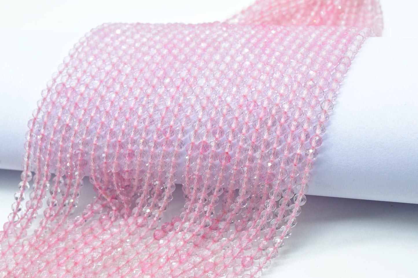 Pink Topaz Coated Faceted beads,Finest Quality beads strand,3.5 mm faceted beads,Rondelle Beads,Pink gemstone beads,Coated Beads