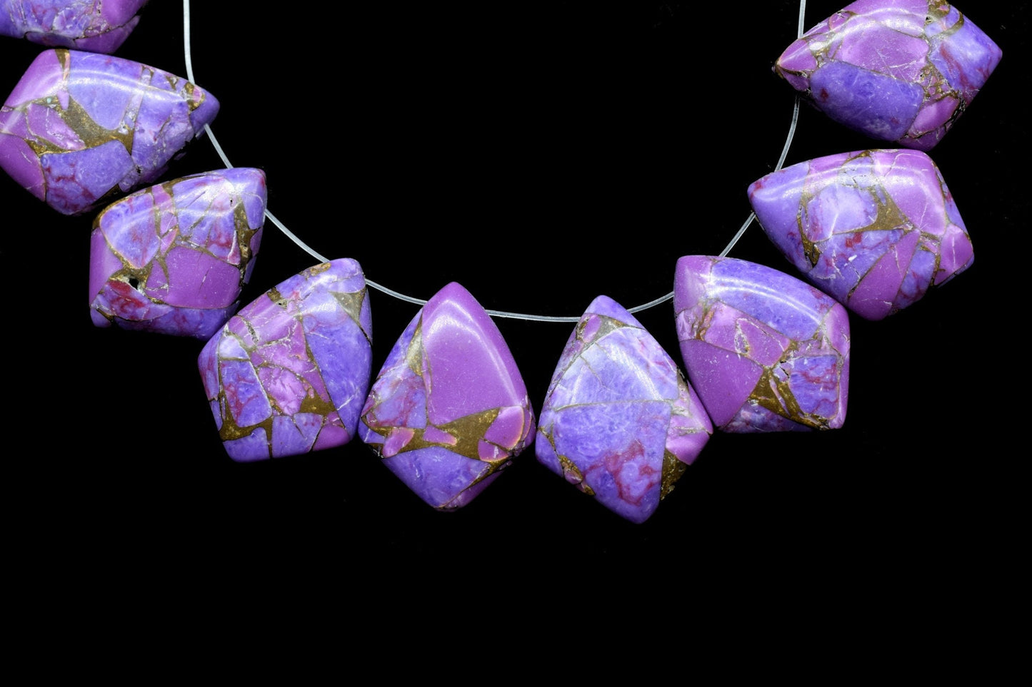 12x16mm Smooth Kite Shape Beads,Jewelry Making Gemstone,Turquoise Briolettes Bead,Purple Copper Turquoise Smooth Beads,Kite Shape Briolettes