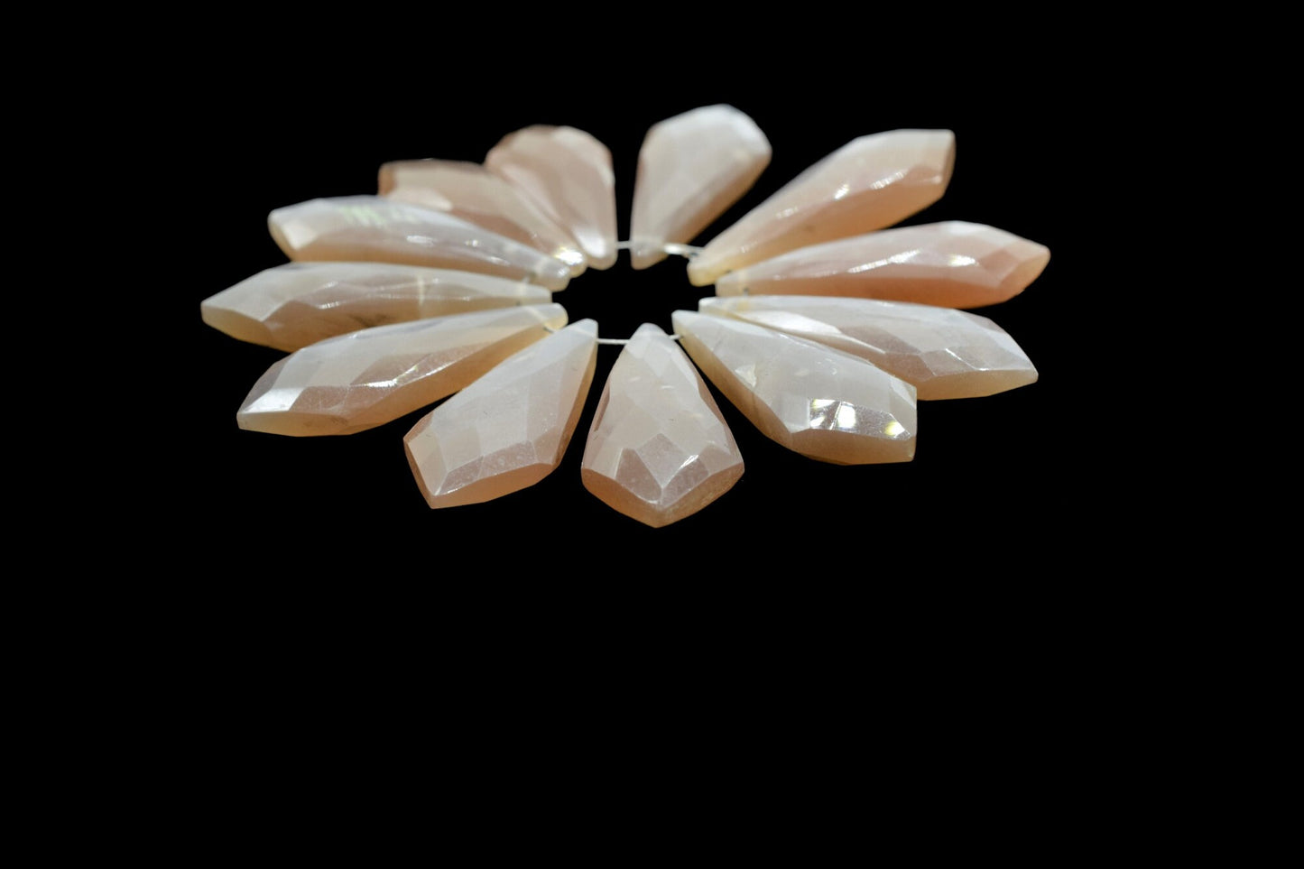 Peach Moonstone 9x27mm Faceted Briolettes,Peach Moonstone Beads,Semi-Precious Gemstones Beads,Calibrated Beads, Peach Moonstone gemstones