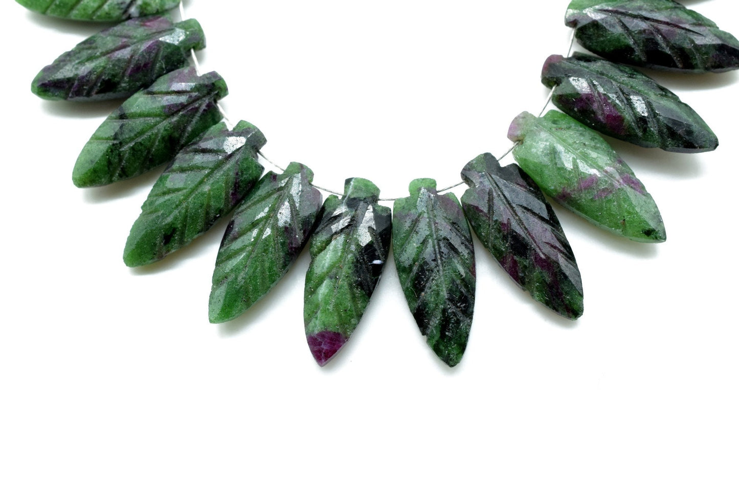 Natural Ruby Zoisite 8x20mm carved Briolettes,,Gemstone Briolettes,Ruby Zoisite Carved Briolettes,Ruby Zoisite Carved Fancy Shape Briolette