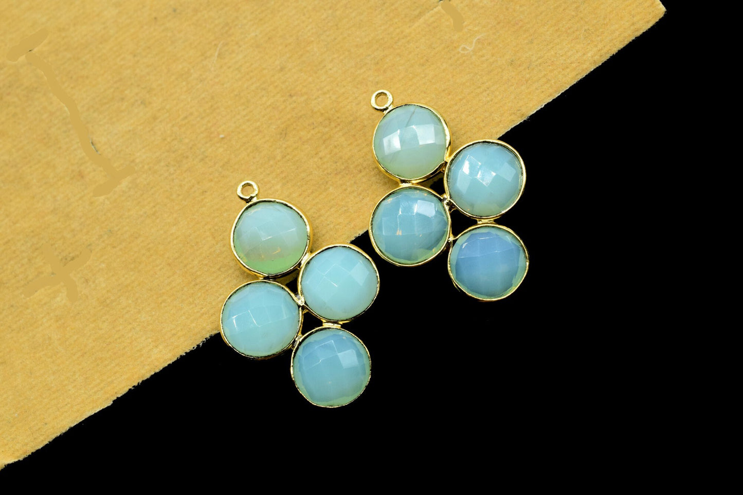 Green opalite bezel Component,Green opalite Attached Bezel Pendant,opalite Bezel connector,opalite Pendant,opalite Earring,opalite Bezel