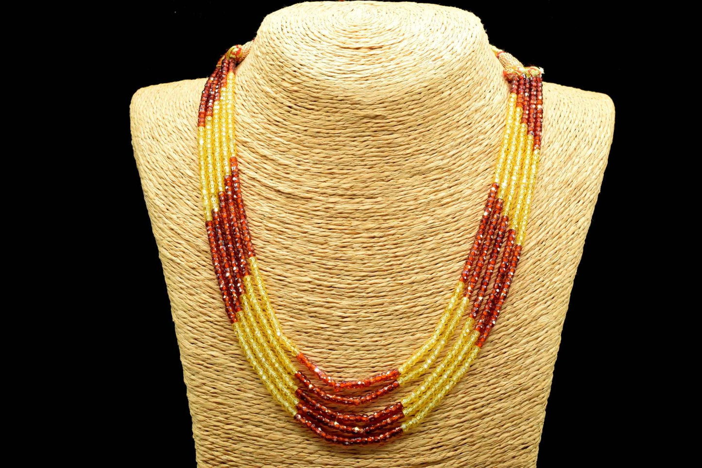 5 String Of Multi stone Necklace,Natural Cubic Zirconia Beads Necklace,Cubic Zirconia Muliti Color Beads Necklace,Cubic Zirconia Necklace,