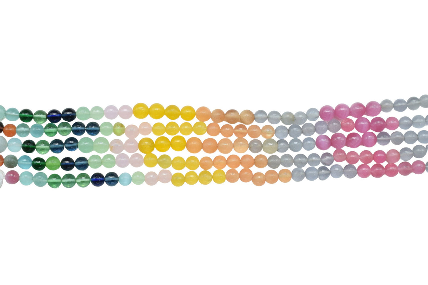 Multi Gemstone 6mm To 7mm Smooth Round Beads ,Multi Gemstone Round Beads Strands,Smooth Jade Beads,13 Inch Beads Strands,Jewelry Making Bead