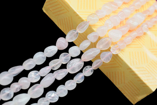 Natural Gemstone Nuggets Beads/Smooth Beads/Jewelry Making Craft/Rose Quartz Nuggets Beads/Handmade Jewelry/Jewelry Component/B'day Gift