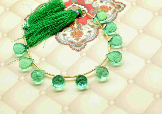 Zambian Emerald 10x14mm Teardrop Briolette,Emerald Faceted Briolettes,Zambian Emerald Calibrated Gemstone,Checker Cut Emerald Jewelry Making