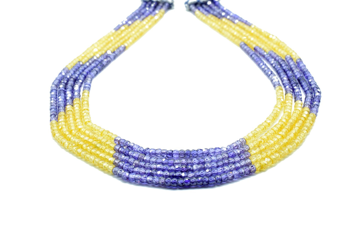 Semi precious stones Necklace,Gemstone Necklace Faceted Rondelle 3mm Stone Beads Necklace AAA Quality Zircon 5 Strand Necklace, Gift item