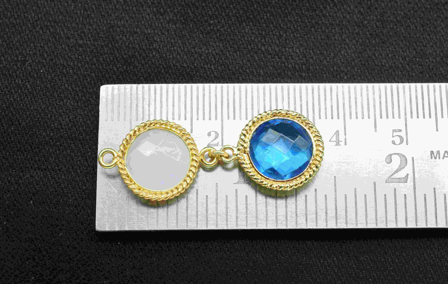 Moonstone   Pendant Charms , Blue Topaz  Dangle Earring Component , Multi Gemstone Dangle Earring , Component Jewelry , B'day Gift