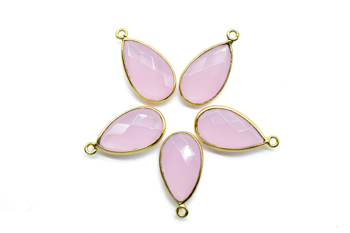 Rose Quartz 10x18mm Pear shape charm,Checker Board cut Rose Quartz Pendant,Rose Quartz charms,Pink Chalcedony Pear Briolettes,Rose Quartz