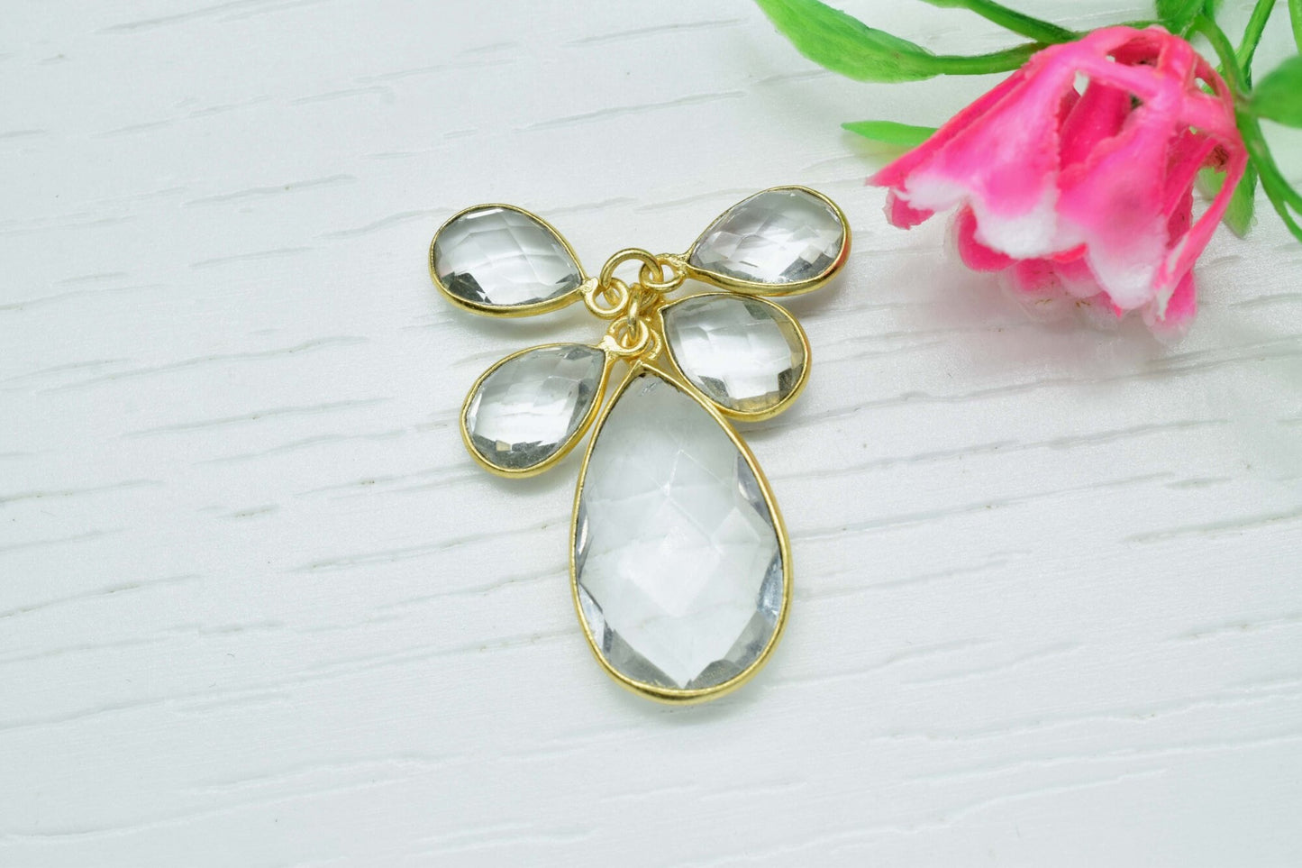 Crystal pendant,Crystal Teardrop pendant,Crystal Gold Plated bezel,Crystal jewelry making charms crafts,multi stone pendant ,gemstone drop