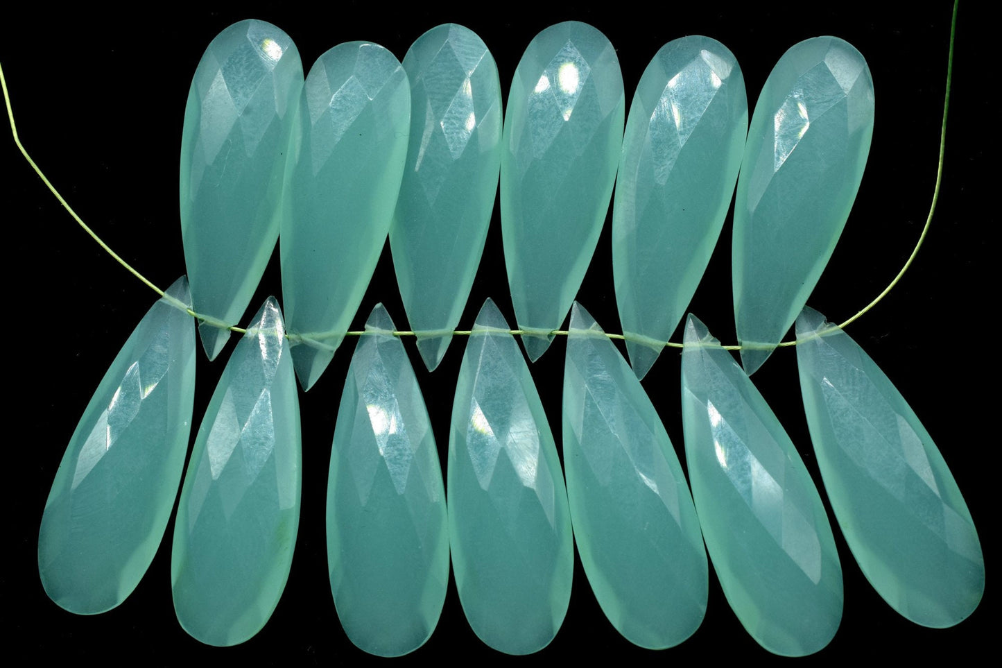 Aqua Chalcedony Long drop 10x30mm Briolettes,Aqua Chalcedony Briolette,Tear Drop Briolette,jewelry supplies,Aqua Chalcedony drops,Chalcedony