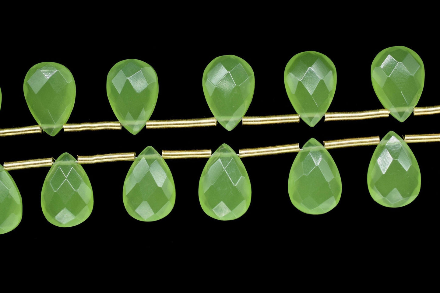 Prehnite Faceted Teardrop Briolettes,Green Gemstone Teardrop Beads,Prehnite 7 inch strand,Jewelry Making Supplies,Prehnite Teardrop jewelry