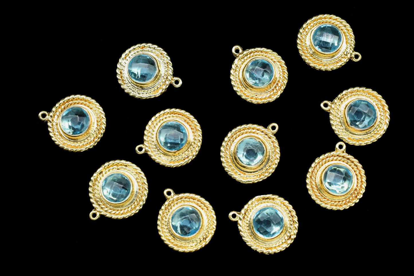 Gemstone Round Bezel Connectors,Handmade Component Pendant Beads Jewelry,Station Bezel Link,Craft Supplies,Single Bail Charms Pendants,Gift