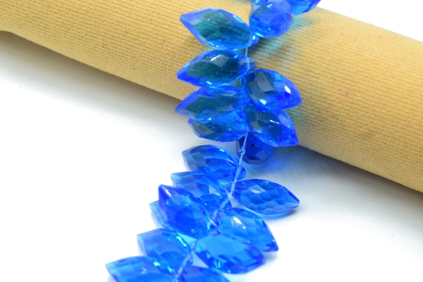 Blue Topaz Dew Drop Foxtail Beads,7x14mm Dew Drop briolettes,Fancy Cut Dew Drop Foxtail Briolette,Foxtail Gemstone Beads,Matched Pair Beads