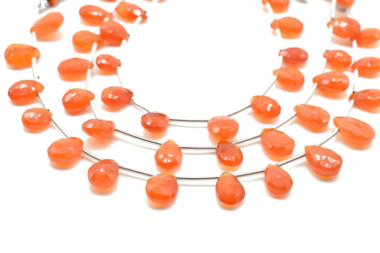 Carnelian 7x10mm TearDrop Briolettes,Carnelian drops,Jewelry making beads,Supplies beads,Carnelian Pear shape Briolettes,Briolettes strand