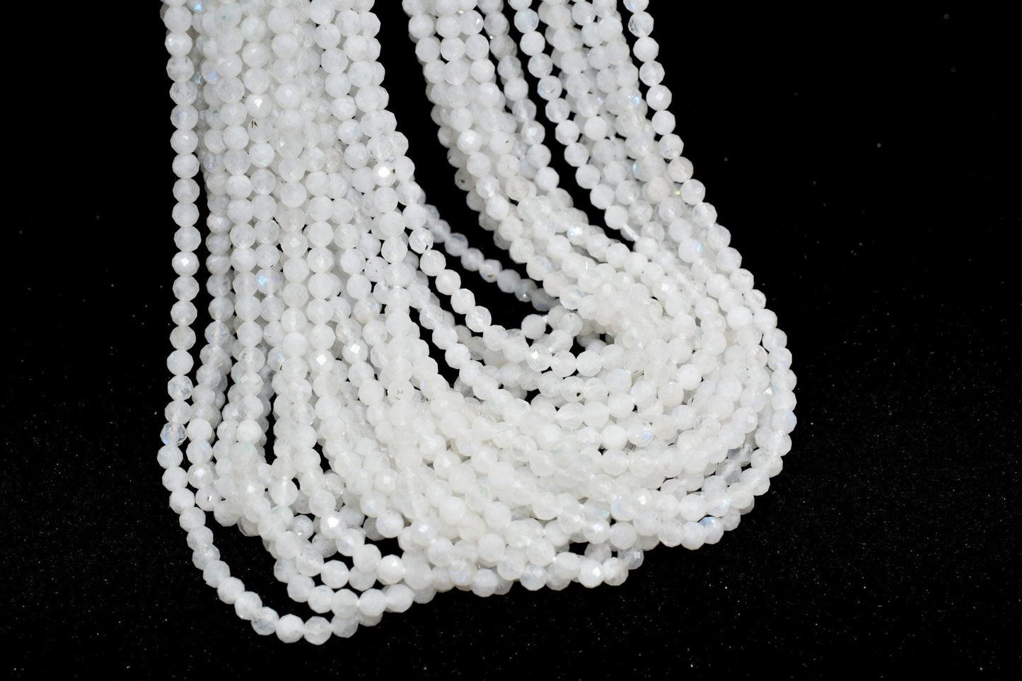 Moonstone Faceted beads,3mm rondelle beads,Semi Precious Beads,white gemstone beads,faceted beads,moonstone beads strand,13''strand